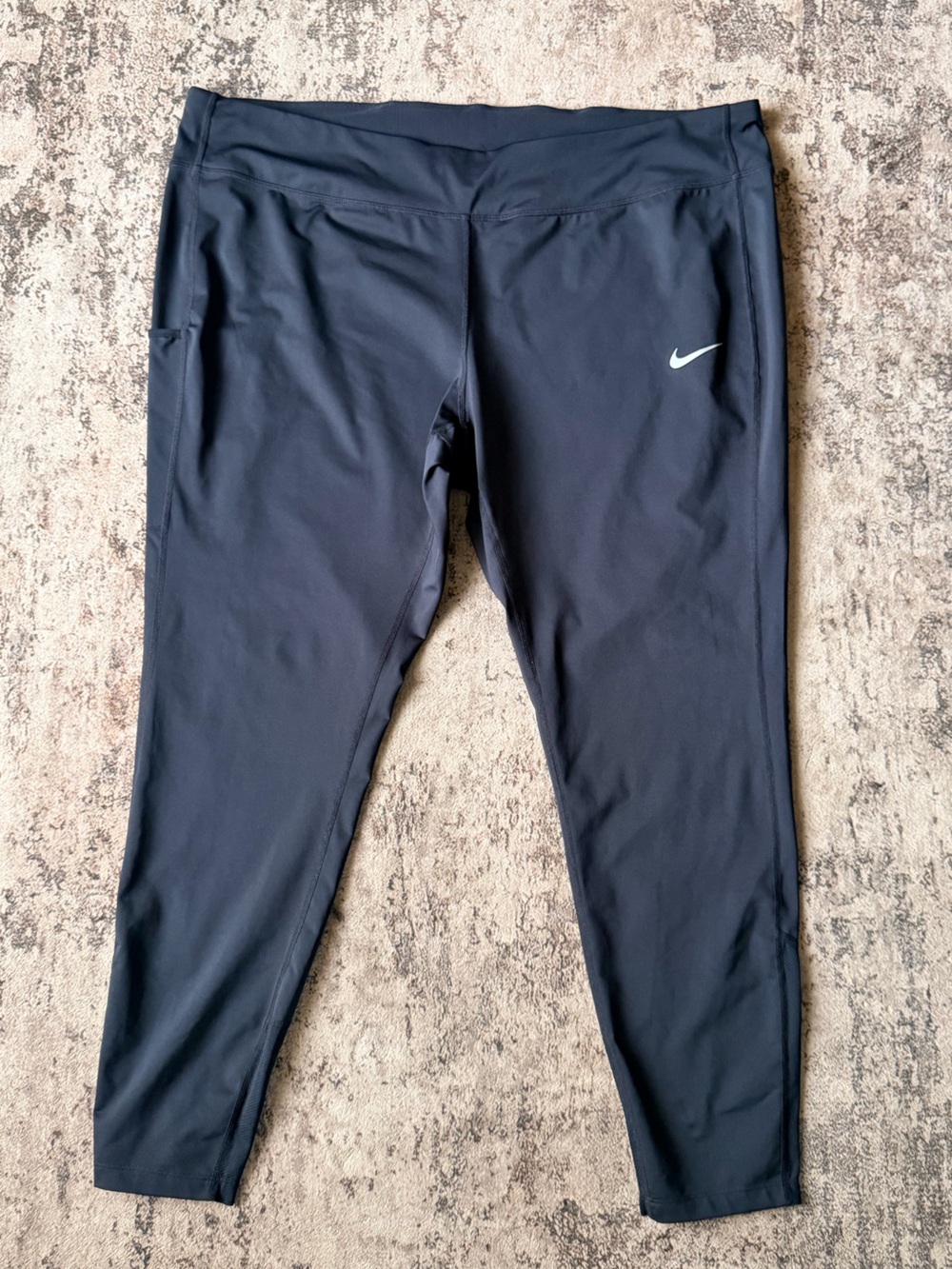 Nike Black Athletic Leggings with White Swoosh